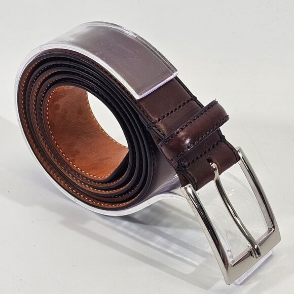 CCN Men's 38 To Boot New York Adam Derrick Italian Leather Brown Belt 1-3/8" W - Picture 1 of 6